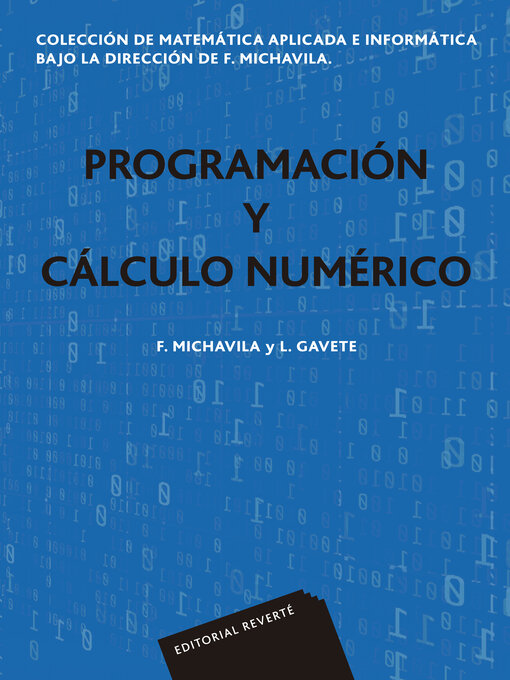 Cover image for Programación y cálculo numérico (Colección de matemática aplicada e informática)